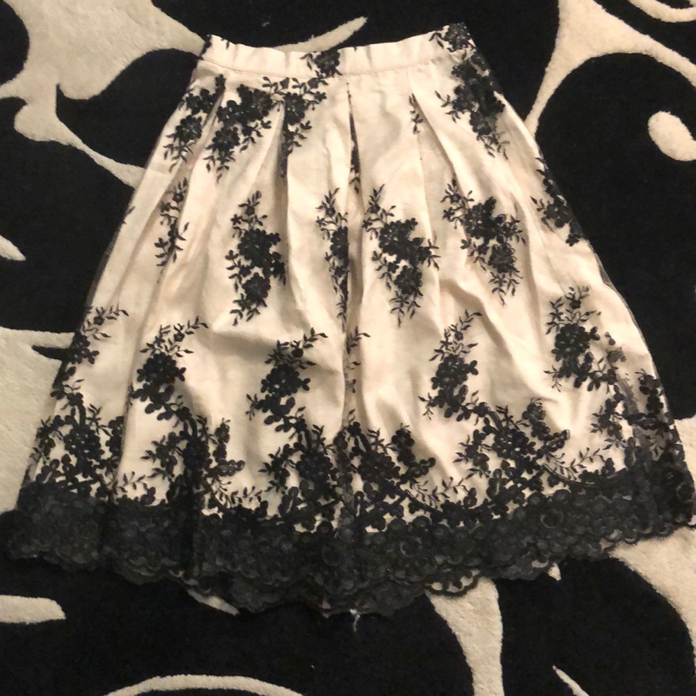 Black and gold lace skirt